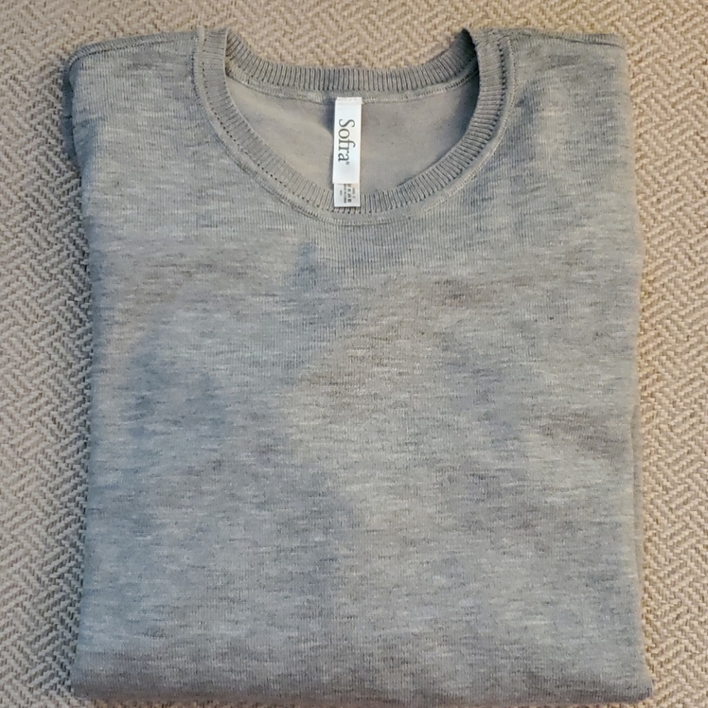 Sofra Grey Crew Neck Sweater